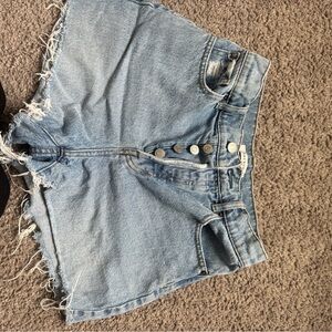 PacSun Light Blue Jean Shorts with Frayed Hem